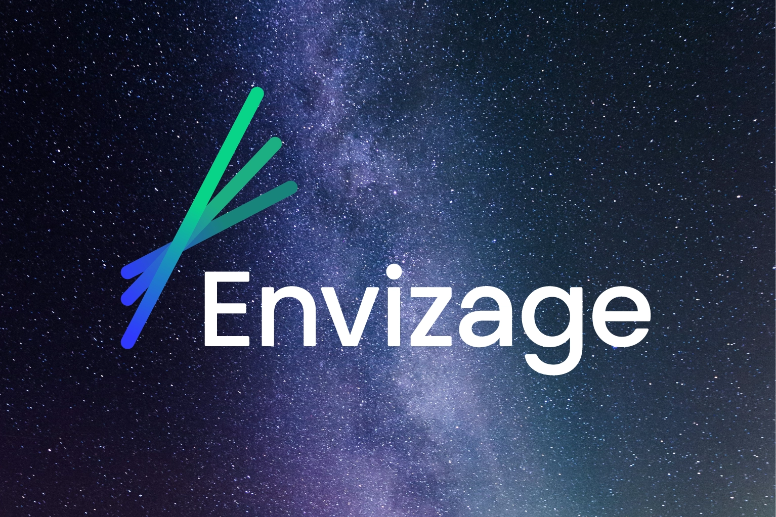 The Envizage logo against a background of star-studded space.